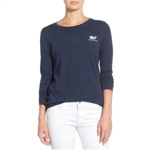 Vineyard Vines Blue Long-Sleeve Vineyard Vines Logo Graphic Pocket Shirt